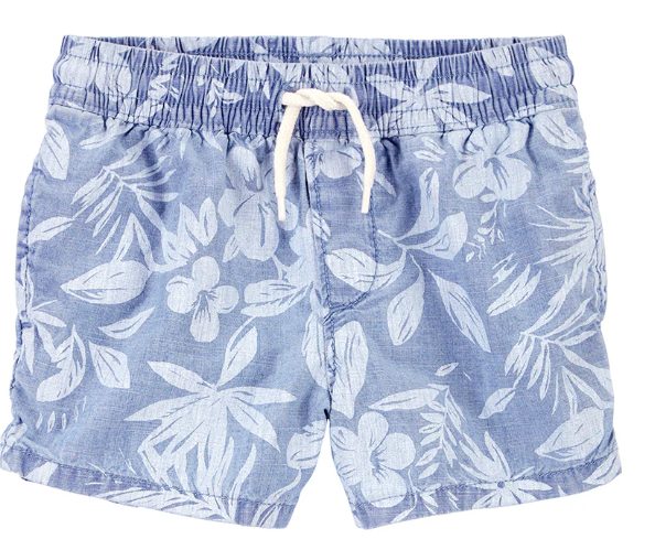 Short Infantil OshKosh Estampado – Algodão com Visual Jeans Tropical