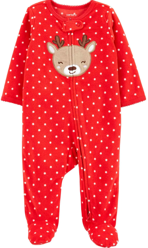 Pijama/Macacão de inverno Carter's (Plush/ Fleece) - Rena