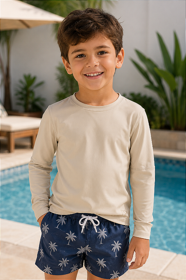 Camiseta de banho Little Planet by Carter's, com proteção solar UPF 50+ - Creme