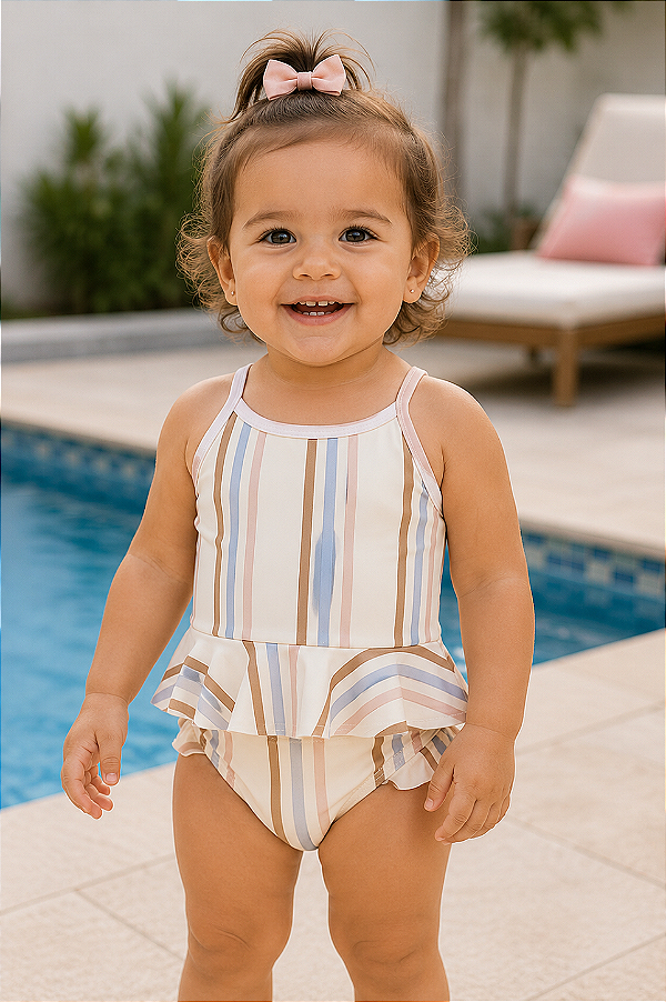 Roupa de banho OshKosh, com proteção solar UPF 50+ - Listrado