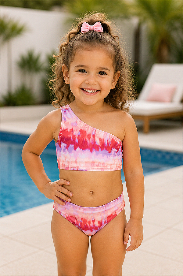 Roupa de banho Carter's, com proteção solar UPF 50+ - Tie Dye/ Rosa