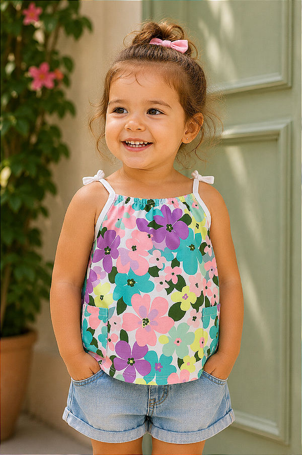 Bata infantil de alcinha com lacinho Carter's - Floral