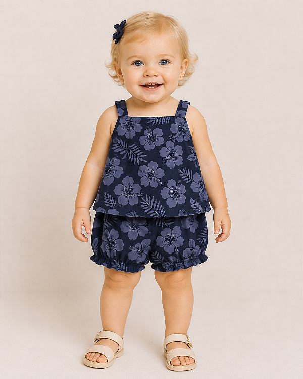 Conjunto Carter's - Body e short - Azul