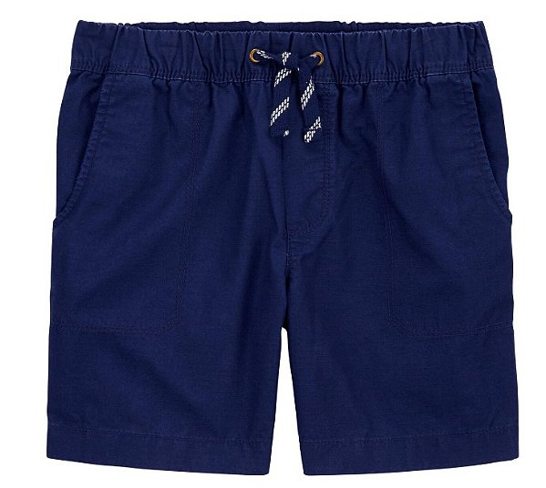 Bermuda infantil texturizada cós elástico e cordão Azul Marinho | Carter's
