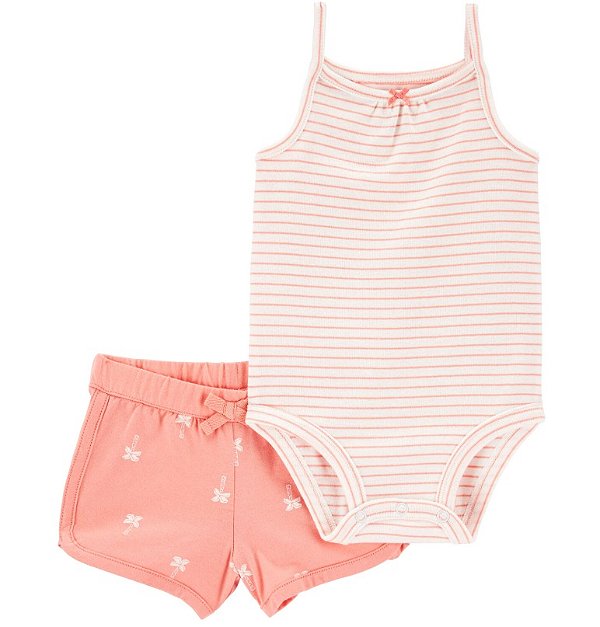 Conjunto Carter’s – Body Regata Listrado e Short Confortável