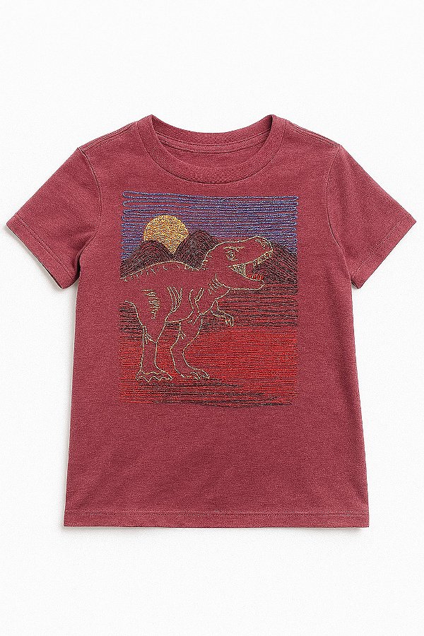 Camiseta OshKosh, bordada, em algodão - Dinossauro