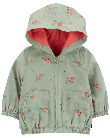 Jaqueta Infantil com Capuz Floral para Bebê OshKosh