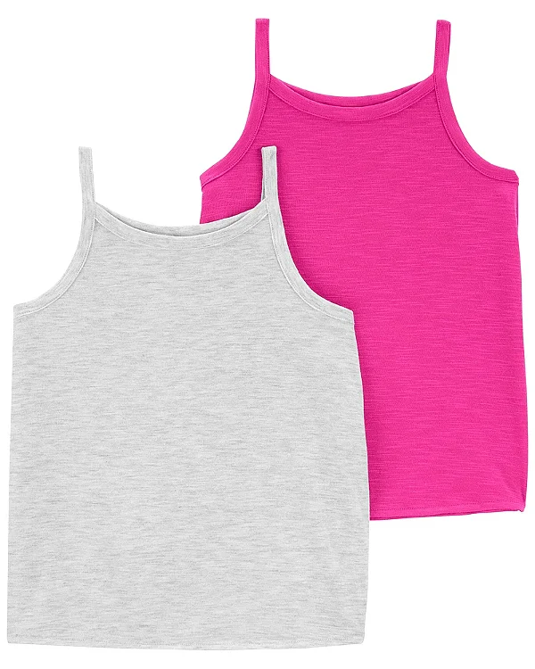 Conjunto Carter’s 2 Blusas de Alcinha – Rosa e Cinza Algodão