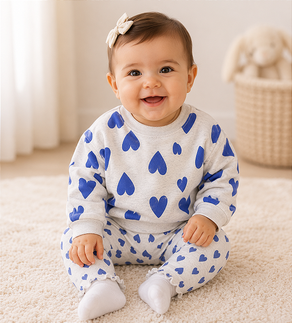 Conjunto Infantil Carter’s 2 Peças – Blusa Moletom Corações + Legging