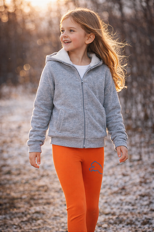 Legging Puma Infantil Inverno Flanelada Menina Original - Neon