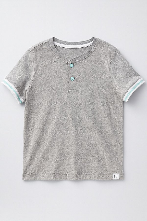 Camiseta Infantil GAP Cinza com Botões Frontais