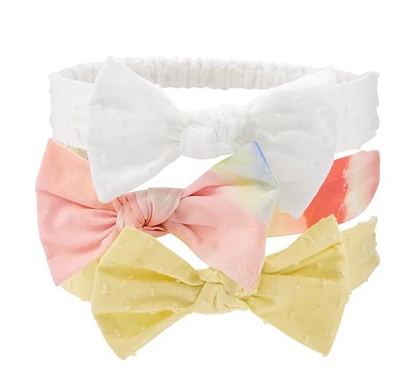 Kit 3 Faixas de Cabelo Carter’s – Laço Infantil Colorido