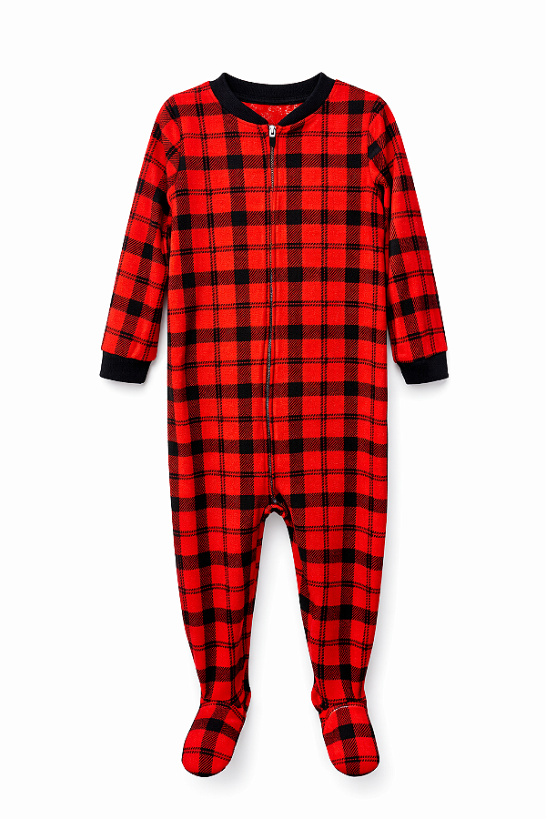 Pijama de inverno Carter's (Plush/ Fleece) - Xadrez/ Natal