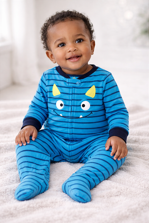 Pijama/Macacão de inverno Carter's (Plush/ Fleece) - Monstrinho