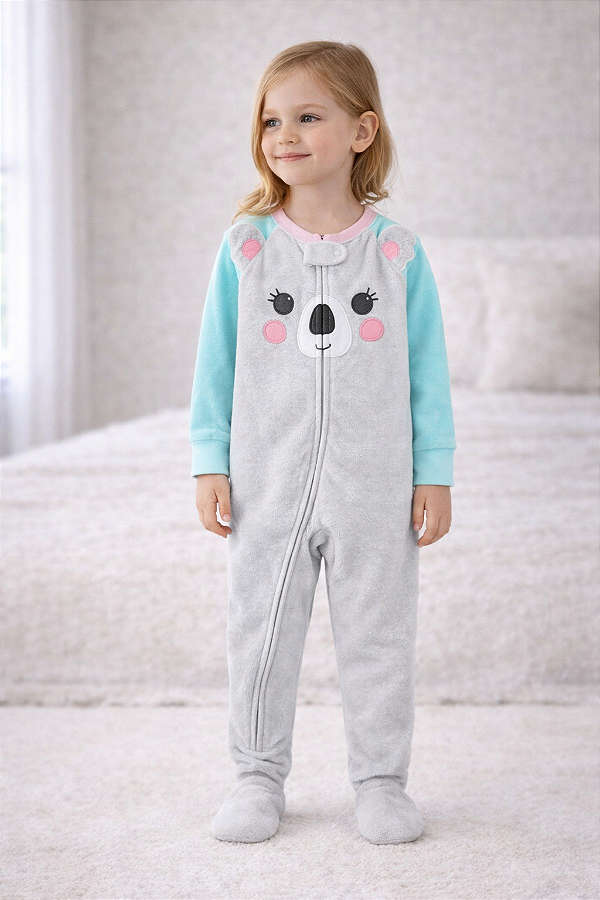 Pijama/Macacão de inverno Carters (Plush/ Fleece) - Coala