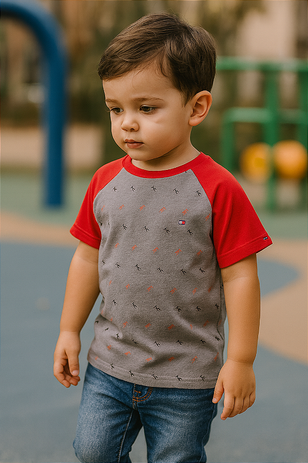 Camiseta Tommy, manga curta, em algodão - TH