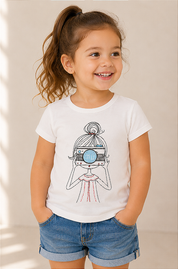 Camiseta GAP, manga curta, em algodão - Fotográfia