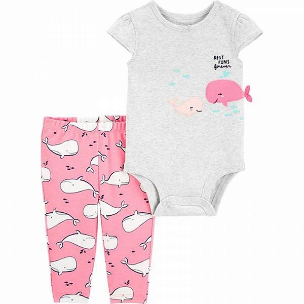 Conjunto Carter's - Body e calça legging - Baleias