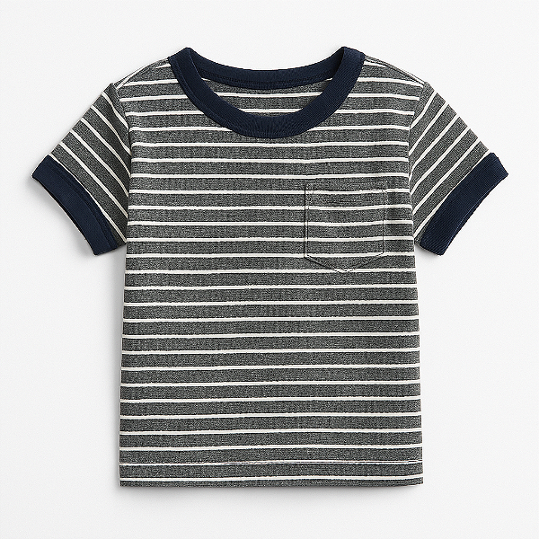 Camiseta Carter's, manga curta, em algodão - Listras