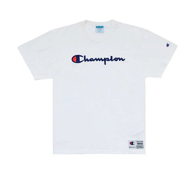 Camiseta Champion, manga curta, em algodão - Branco