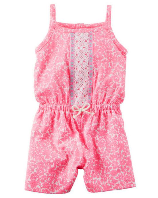 Romper Carter's 100% algodão - Rosa neon