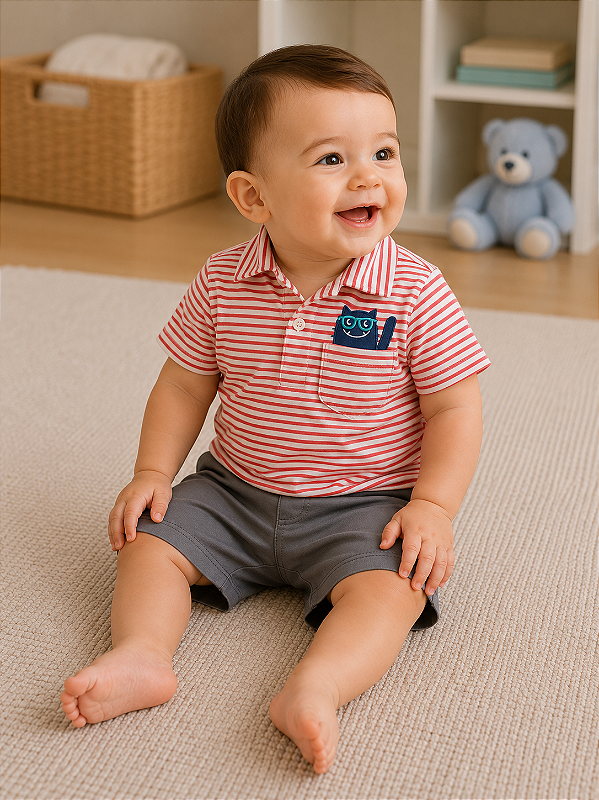​Conjunto Carter's - Polo e short - Monstrinho