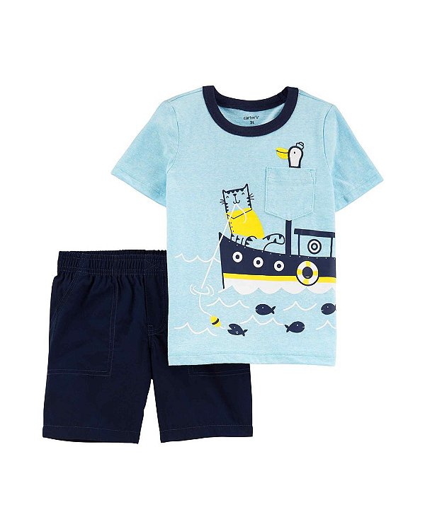 Conjunto Carter's - Camisa e short - Barco