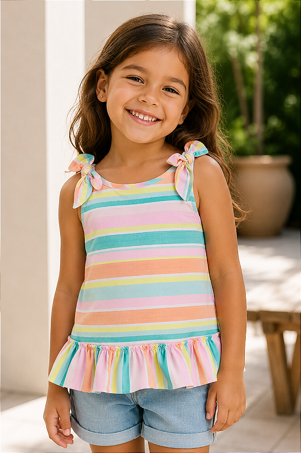Blusinha OshKosh sem manga - Lacinho