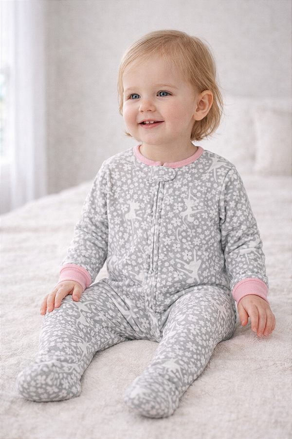 Pijama/Macacão de inverno Carter's (Plush/ Fleece) - Bailarina