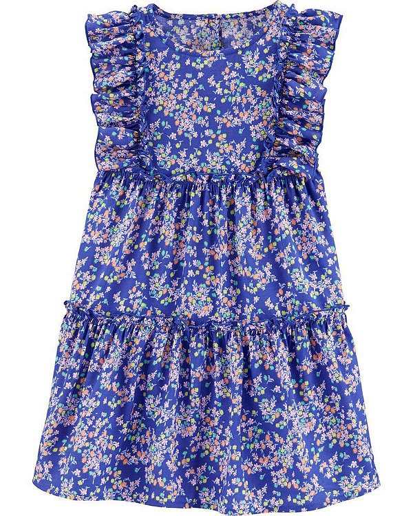 Vestido OshKosh de viscose - Floral Babado