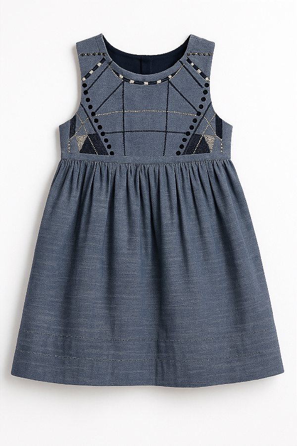 Vestido Isaac Mizrahi, em algodão - geométrico