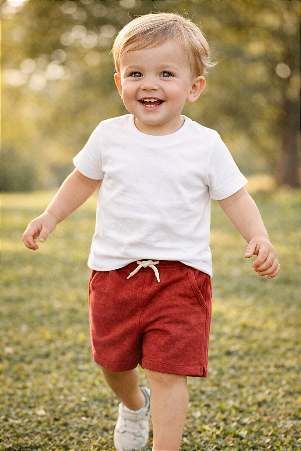 Bermuda infantil GAP de moletom - Vinho