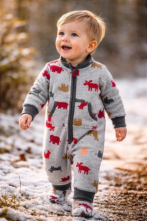 Macacão de inverno Carter's (Plush/ Fleece) - Animais