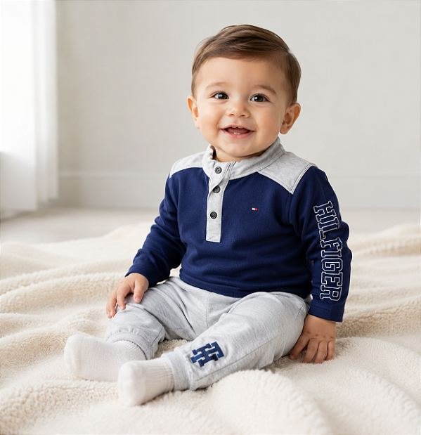 Conjunto Infantil Tommy Hilfiger Moletom Inverno Menino