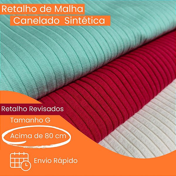 Retalho Malha Canelada Lisa  Sintético - 1 Kg