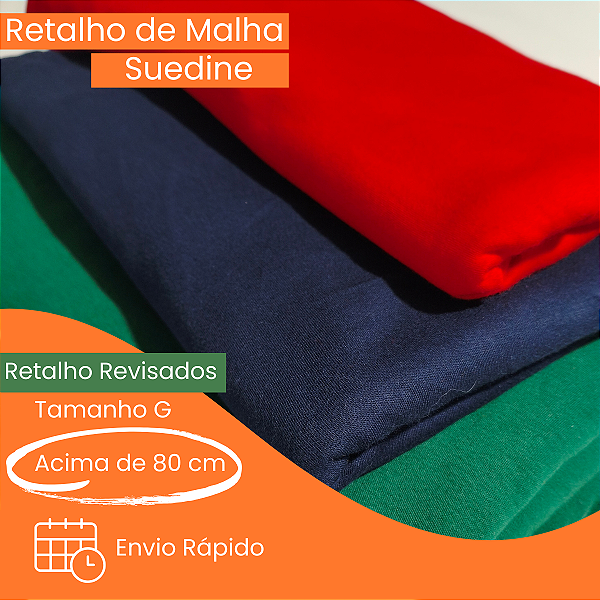 Retalhos Suedine Liso Cores Escuras - Pacote de 1 Kg