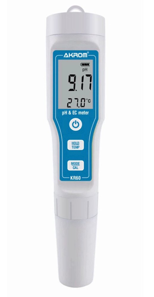 MEDIDOR DE PH & EC COM CALIBRAÇÃO AUTOMÁTICA E ATC - KR60