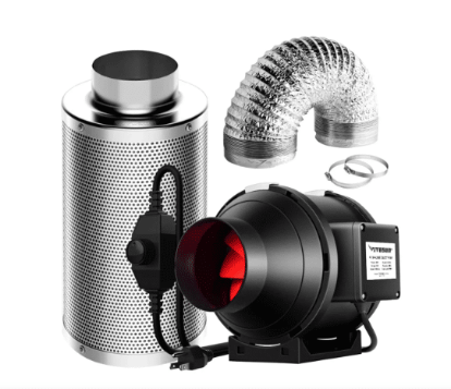 Kit Exaustão Vivosun - Exaustor TURBO MAX + Filtro de carvão Advanced + Acessórios 125mm / 110V