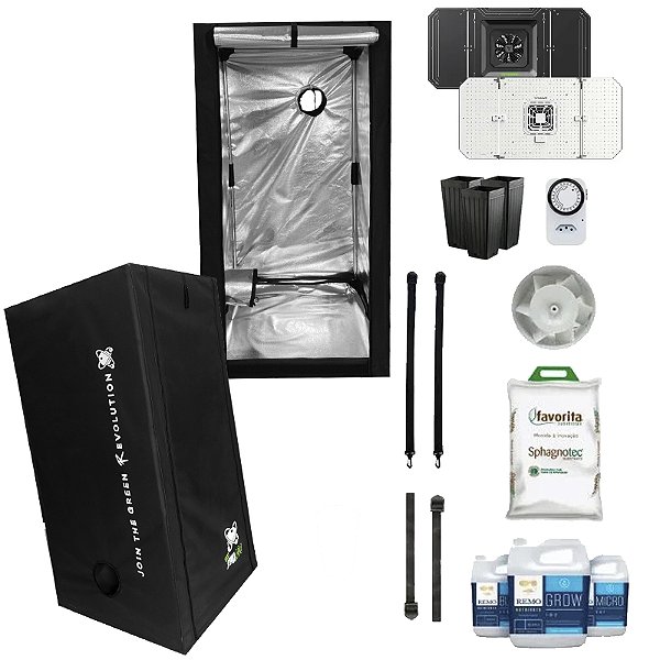 KIT ESTUFA - BARRACA DNA420 ECO LED EASY TO GROW 80X80X140 200W Aerolight AW200SE