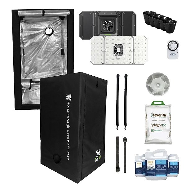 KIT ESTUFA - BARRACA DNA420 ECO LED EASY TO GROW 100x100x160 200W Aerolight AW200SE