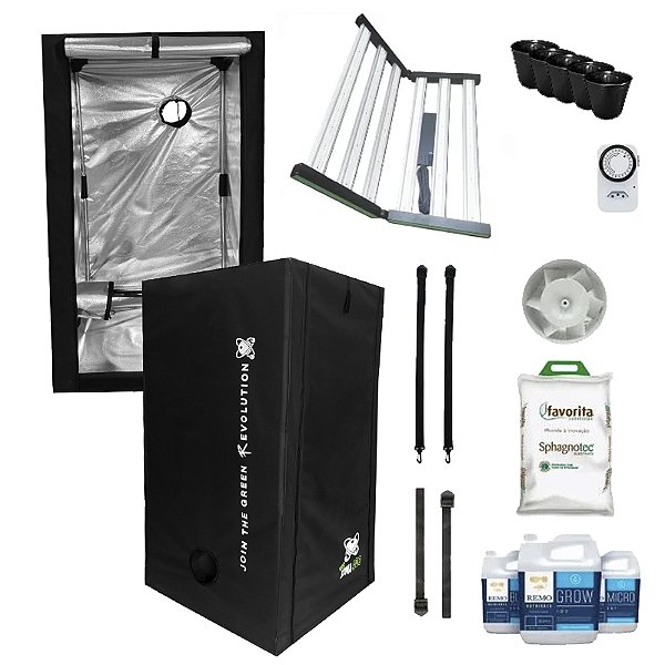 KIT ESTUFA - BARRACA DNA420 ECO LED EASY TO GROW 100x100x160 480w Quantum Board LM301H EVO - Bivolt