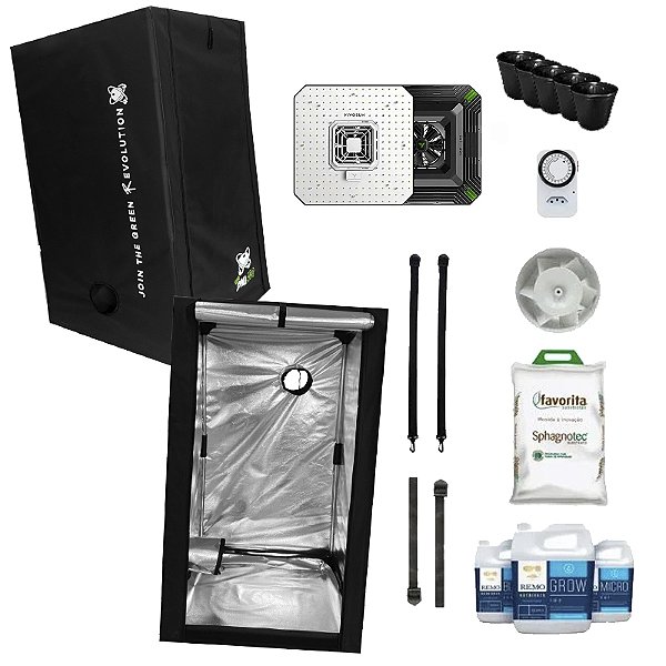 KIT ESTUFA - BARRACA DNA420 ECO LED EASY TO GROW 120x120x180 100W Aerolight A100