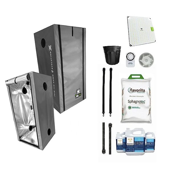 KIT ESTUFA - BARRACA DNA420 PRO LED EASY TO GROW 40x40x120 - 35W Quantum Board Pro Mid Golden