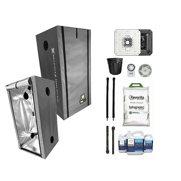 KIT ESTUFA - BARRACA DNA420 PRO LED EASY TO GROW 40x40x120 - 100W Aerolight A100SE