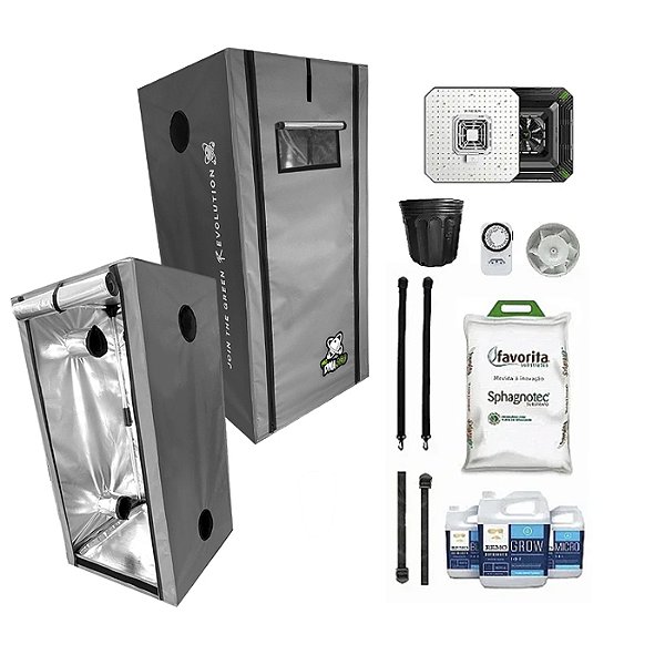 KIT ESTUFA - BARRACA DNA420 PRO LED EASY TO GROW 60x60x140 - 100W Aerolight A100