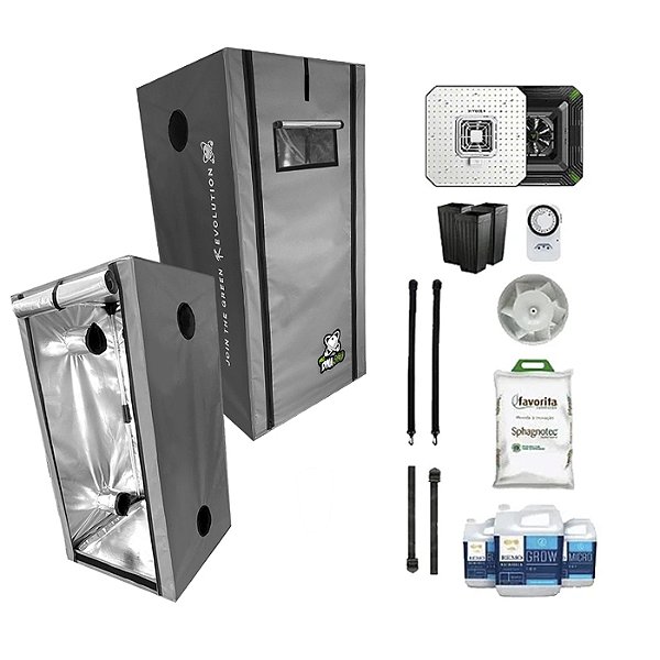 KIT ESTUFA - BARRACA DNA420 PRO LED EASY TO GROW 80x80x160 - 150W Aerolight A150