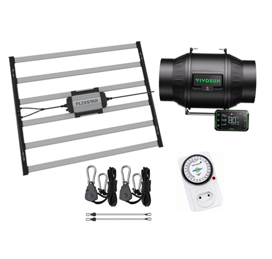 Painel de Led 645w FLEXSTAR com Exaustor VivoSun 150mm e Grow Hub