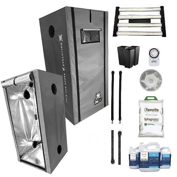 KIT ESTUFA - BARRACA ESTUFA - BARRACA DNA420 PRO LED EASY TO GROW 80x80x160 - 240w Quantum Board Pro LM301H EVO - Bivolt