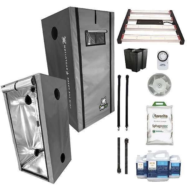 KIT ESTUFA - BARRACA DNA420 PRO LED EASY TO GROW 80x80x160 - 240W Quantum Board Pro-Master