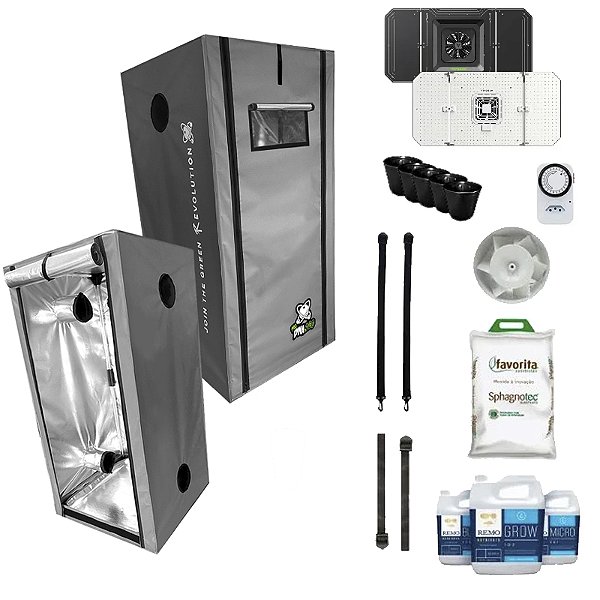 KIT ESTUFA - BARRACA DNA420 PRO LED EASY TO GROW 100x100x180 - 200W Aerolight AW200SE